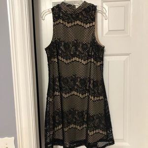 Black and Tan lace party dress